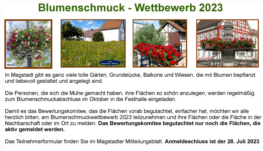 Blumenschmuck Wettbewerb 2023